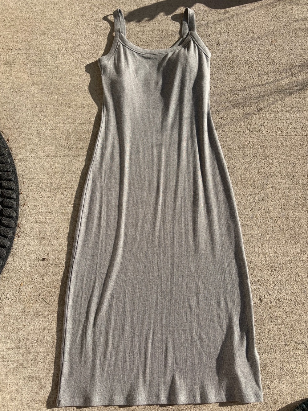 Abercrombie and Fitch grey bra free essential 90s rib dress maxi dress stretchy
